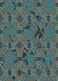 Machine Washable Transitional Deep-Sea Green Rug, wshpat3892lblu