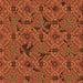 Round Patterned Orange Rug, pat3892org