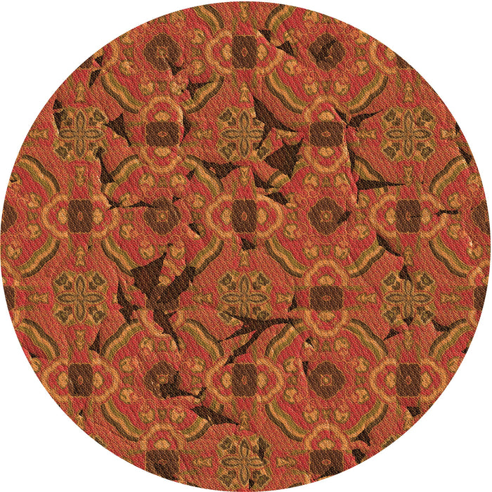 Square Patterned Orange Rug, pat3892org