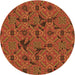 Square Patterned Orange Rug, pat3892org