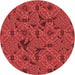 Square Machine Washable Transitional Red Rug in a Living Room, wshpat3892rd