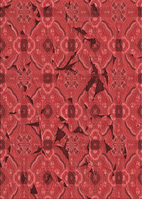 Machine Washable Transitional Red Rug, wshpat3892rd