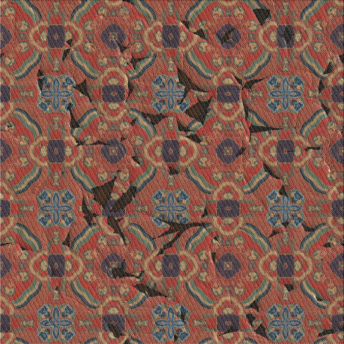 Sideview of Machine Washable Transitional Saffron Red Rug, wshpat3892