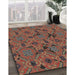Patterned Saffron Red Novelty Rug in Family Room, pat3892