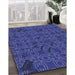 Machine Washable Transitional Denim Dark Blue Rug in a Family Room, wshpat3893blu