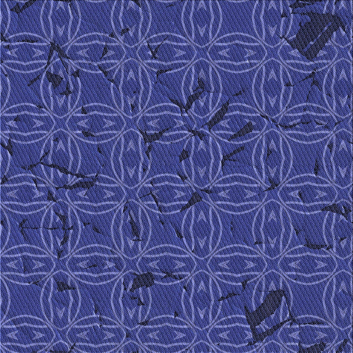 Round Machine Washable Transitional Denim Dark Blue Rug, wshpat3893blu