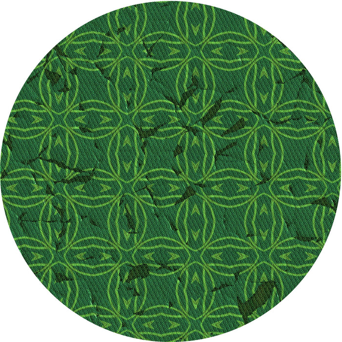 Square Machine Washable Transitional Deep Emerald Green Rug in a Living Room, wshpat3893grn