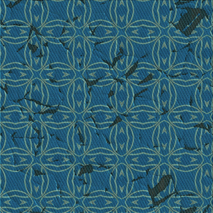 Round Patterned Light Sea Green Rug, pat3893lblu