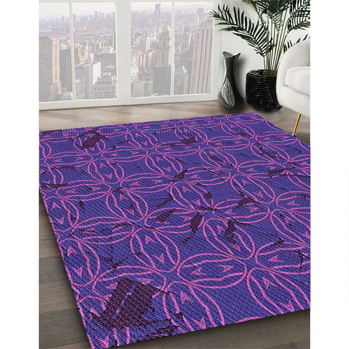 Machine Washable Transitional Purple Plum Purple Rug in a Family Room, wshpat3893pur
