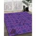 Machine Washable Transitional Purple Plum Purple Rug in a Family Room, wshpat3893pur