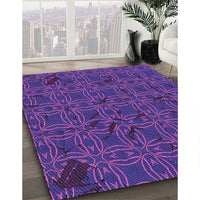 Patterned Purple Plum Purple Rug, pat3893pur