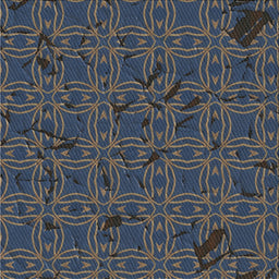 Square Patterned Blue Novelty Rug, pat3893