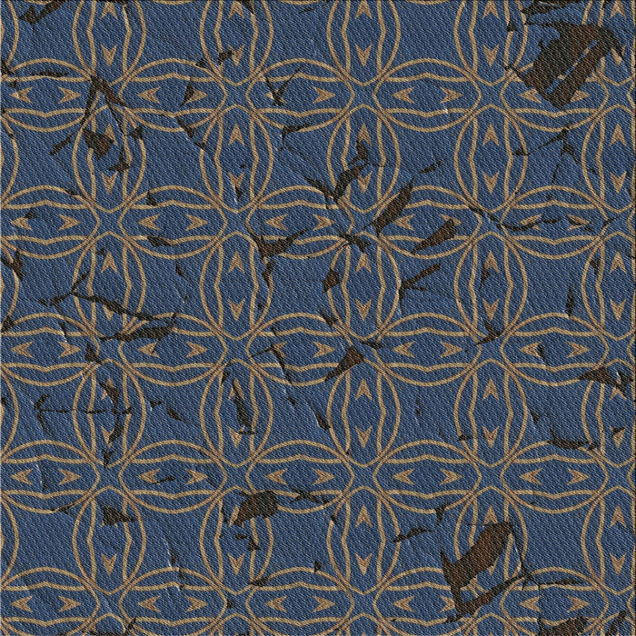 Square Patterned Blue Novelty Rug, pat3893