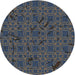 Sideview of Patterned Blue Novelty Rug, pat3893