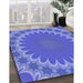 Machine Washable Transitional Sky Blue Rug in a Family Room, wshpat3894blu