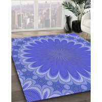 Patterned Sky Blue Rug, pat3894blu