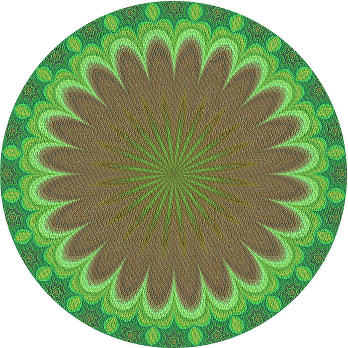 Square Patterned Oak Brown Rug, pat3894grn