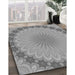 Patterned Cloud Gray Rug in Family Room, pat3894gry