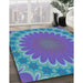 Patterned Blue Turquoise Green Rug in Family Room, pat3894lblu