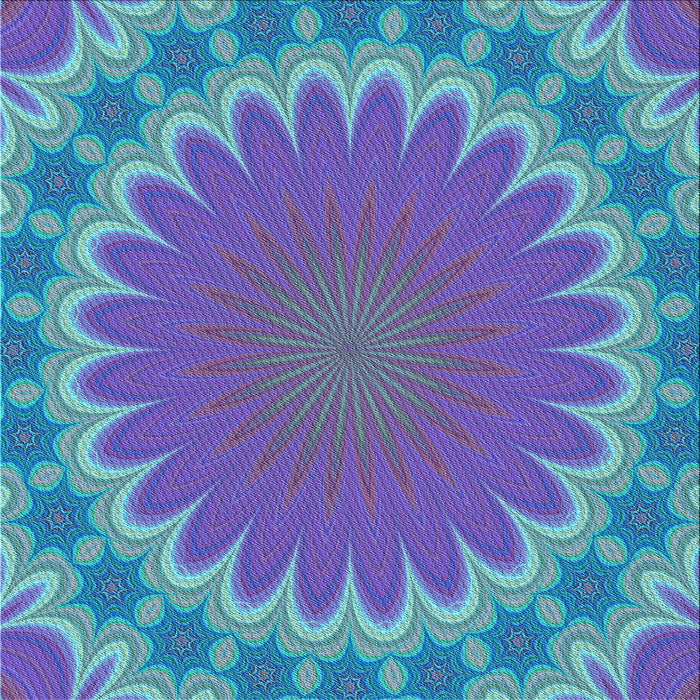 Round Patterned Blue Turquoise Green Rug, pat3894lblu