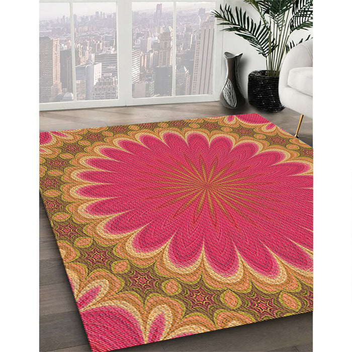 Machine Washable Transitional Crimson Red Rug in a Family Room, wshpat3894org