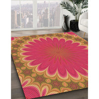 Patterned Crimson Red Rug, pat3894org