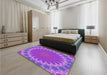 Patterned Purple Rug in a Bedroom, pat3894pur