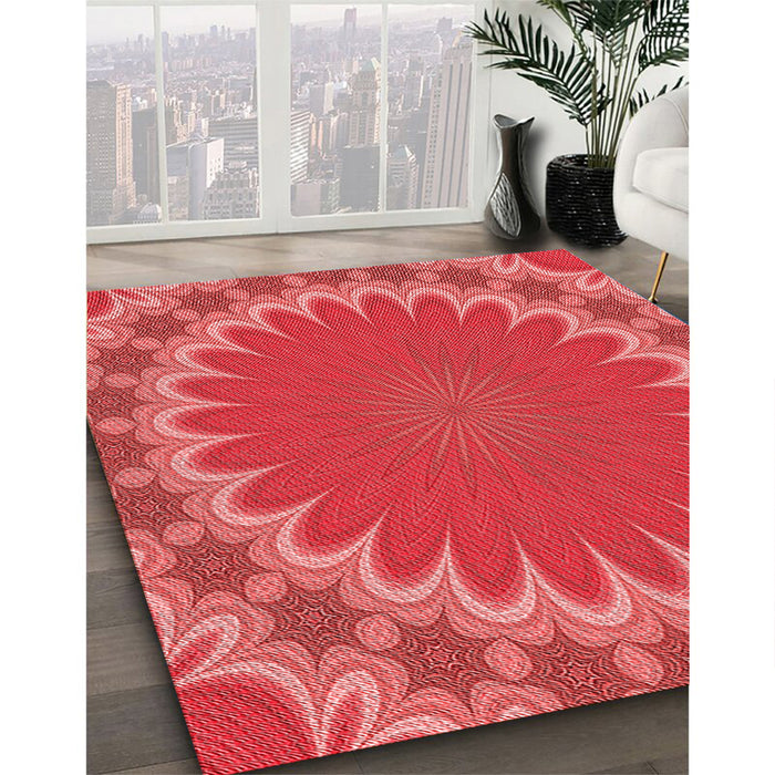 Machine Washable Transitional Red Rug in a Family Room, wshpat3894rd