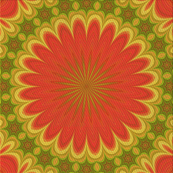 Round Patterned Orange Gold Rug, pat3894yw