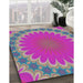 Machine Washable Transitional Neon Pink Rug in a Family Room, wshpat3894