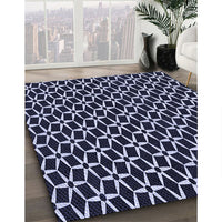 Patterned Night Blue Rug, pat3895blu