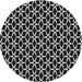 Square Patterned Black Rug, pat3895gry