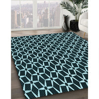 Patterned Black Rug, pat3895lblu