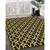 Patterned Metallic Gold Rug, pat3895yw