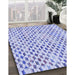 Patterned Blue Rug in Family Room, pat3896blu