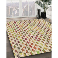 Patterned Khaki Gold Rug, pat3896brn