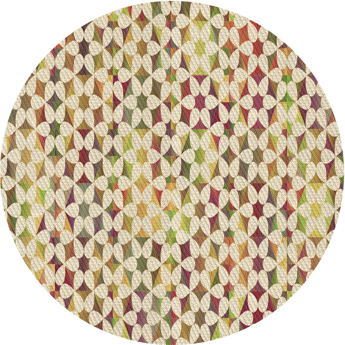 Square Patterned Khaki Gold Rug, pat3896brn
