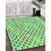 Patterned Green Rug in Family Room, pat3896grn