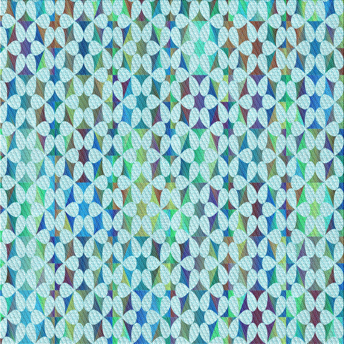 Round Patterned Blue Rug, pat3896lblu