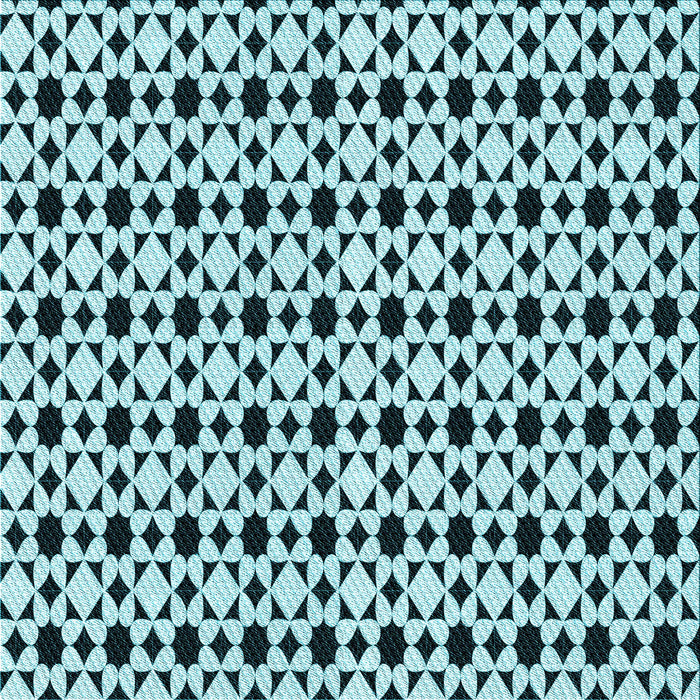 Round Patterned Medium Teal Green Rug, pat3897lblu