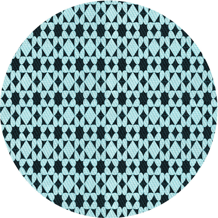 Square Patterned Medium Teal Green Rug, pat3897lblu