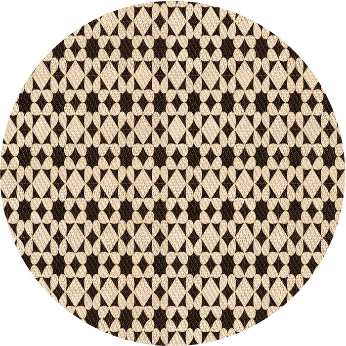 Square Patterned Deep Peach Orange Rug, pat3897org