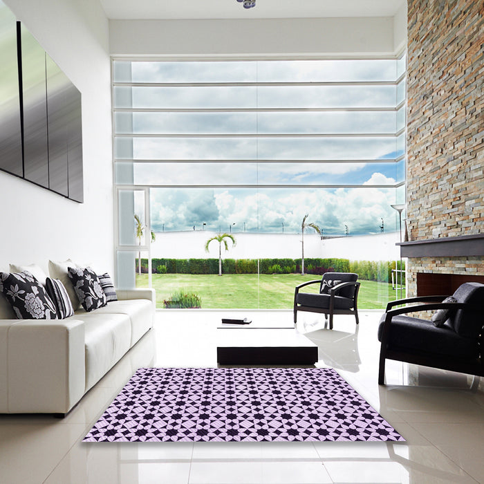 Machine Washable Transitional Purple Rug in a Kitchen, wshpat3897pur