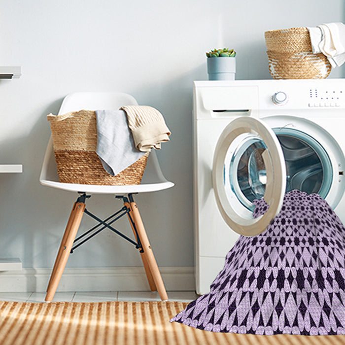 Machine Washable Transitional Purple Rug in a Washing Machine, wshpat3897pur