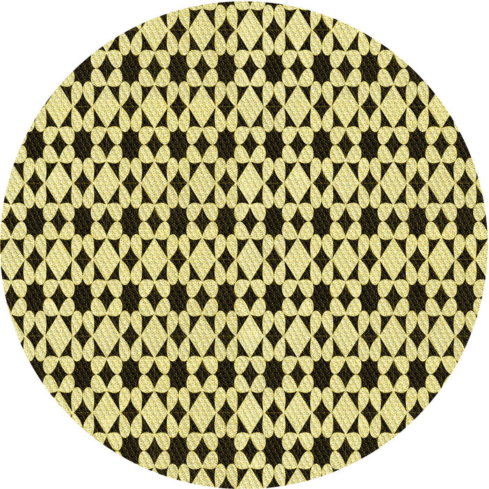 Square Patterned Mustard Yellow Rug, pat3897yw