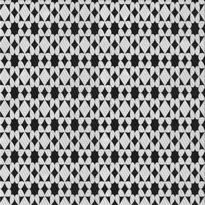 Square Patterned Platinum Gray Novelty Rug, pat3897