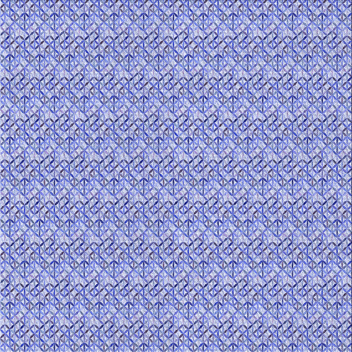 Round Patterned Blue Rug, pat3898blu
