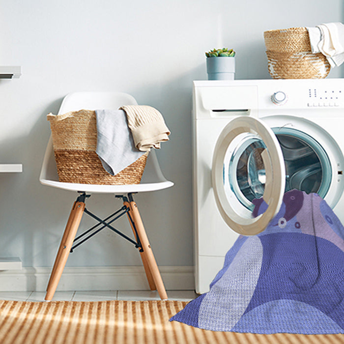 Machine Washable Transitional Slate Blue Rug in a Washing Machine, wshpat3899blu