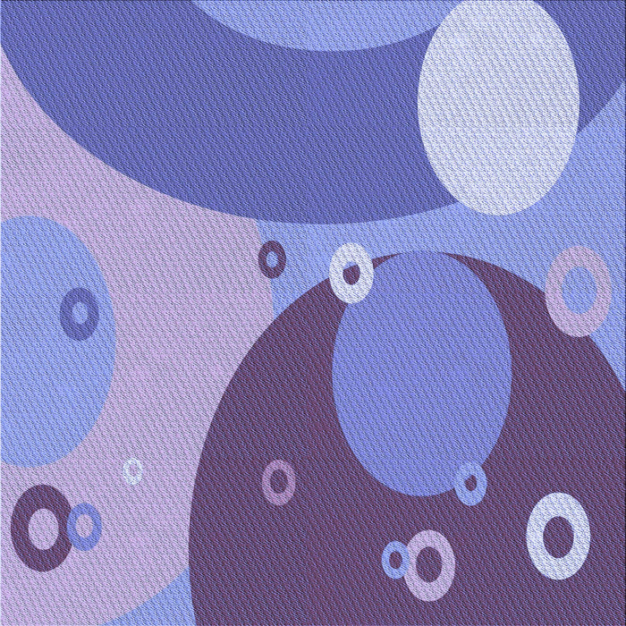 Round Patterned Slate Blue Rug, pat3899blu