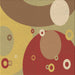 Round Patterned Yellow Rug, pat3899brn